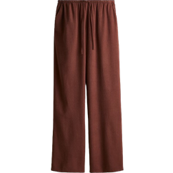 H&M Straight Drawstring Trousers - Brown