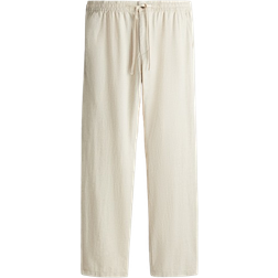 H&M Regular Fit Linen Blend Trousers - Cream