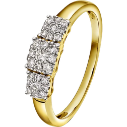 Gullfunn Line Ring - Gold/Diamonds