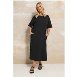 Yours Oversized Pocket Detail Midi Dress - Black