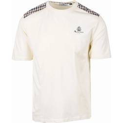 Aquascutum Mens Old White Check T-Shirt - White