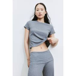 H&M Ribbed T-shirt - Grey