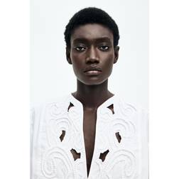 H&M Broderie Anglaise Blouse - White
