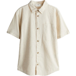 H&M Linen Blend Shirt - Light Beige (1274120001)