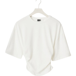Gina Tricot Soft Touch Ruched Tee - Off White