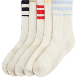H&M Girls 5-Pack Ribbed Terry Socks - Blue