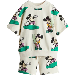 H&M Printed Sweatshirt Set 2pcs - Cremefarben/Micky Maus (1172827013)