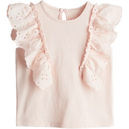 H&M Frill Trimmed Cotton Top - Light Pink (1237072001)