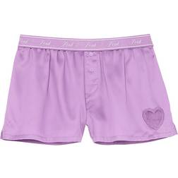 PINK Silky Boxy Pajama Shorts - Grape Taffy Love Patch Caliente