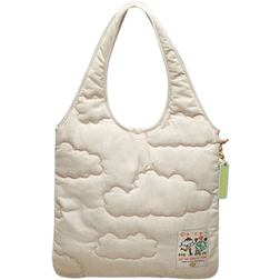 Coach Loop Flat Tote With Quilting - Cloud