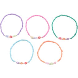 Shein 5pcs/Set Girls' Anklet With Rice Bead & Flower Decoration