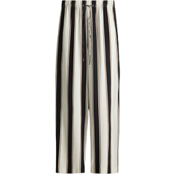 H&M Wide Pull-On Trousers - White/Striped