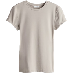 H&M Fitted T-shirt - Light Greige