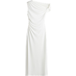 H&M One Shoulder Top with Twisted Detail - White