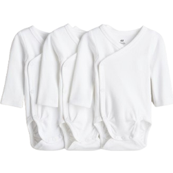 H&M 3er-Pack Langarmbodys Weiß 0-1M