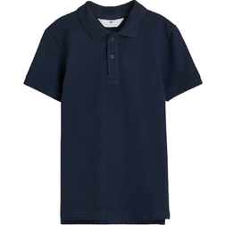 H&M Cotton Polo Shirt - Navy Blue (1215466002)