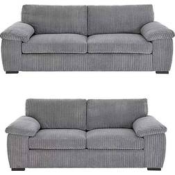 SquareBoxx Capri Jumbo Cord 3+2 Grey Sofa 200cm 3 Seater, 2 Seater
