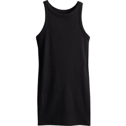 H&M Ribbed Jersey Dress - Black (1229337001)