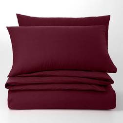 Dunelm Pure Cotton Plain Dye Duvet Cover Red (220x230cm)