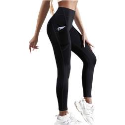 Shein 1pc Sports Yoga Belt Cropped Pocket Patchwork Yoga Pants For Fitness, Sports, Outdoor Walking