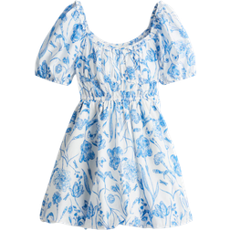 H&M Bubble Hem Cotton Dress - White