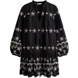 H&M Broderie Anglaise Tunic Dress - Black