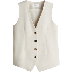 H&M Linen-Blend Suit Waistcoat - Light Beige