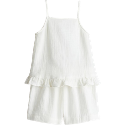 H&M Bomullsset Med Topp Och Shorts - Vit