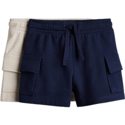 H&M Baby Blue 2-pack cargo sweatshirt shorts 9-12M