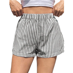 Shein EZwear Stripe Print Elastic Waist Wide Leg Shorts For Summer