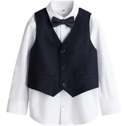 H&M 3-Delat Dressat Set - Marinblå/Vit