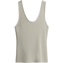 H&M Knitted Vest Top - Light Grey/Green