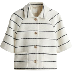H&M Short Sleeved Jacket - White/Striped