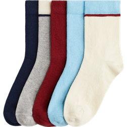 H&M Socks 5-pack - Light Blue/Dark Red/Navy Blue (1266530001)
