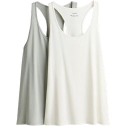 H&M Sports Vest Tops with DryMove 2-pack - Light Turquoise/White