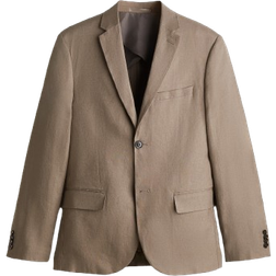 H&M Slim Fit Linen Jacket - Dark Beige