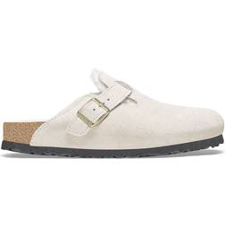 Birkenstock Boston Shearling Suede Leather - Antique White