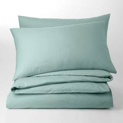 Dunelm Pure Cotton Plain Dye Duvet Cover Green (220x260cm)