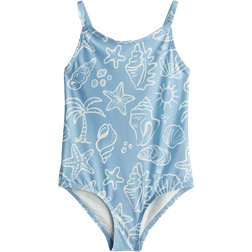 H&M Printed Swimsuit - Blue/Seashells (1275209001)