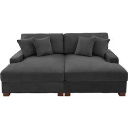 No Oversized L-Shape Modular Sectional Set Grey Sofa 84.3" 3 Seater