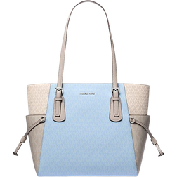 Michael Kors Voyager Large Color Block Signature Logo Tote Bag - Lt Sky Mlt