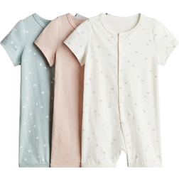 H&M Baby Cotton Sleepsuits 3-Pack - Orange