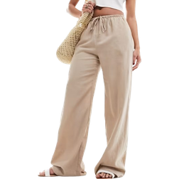 Cotton On Drawstring Straight Leg Trousers - Mid Taupe