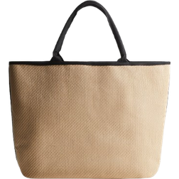 H&M Woven Beach Bag - Beige/Black