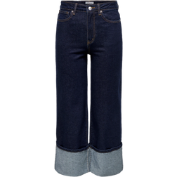 Only Madison High Waist Wide Leg Fit Jeans - Blue/Dark Blue Denim
