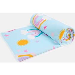 OHS Rainbow & Sun Print Bath Towel Blue (152x71cm)