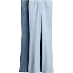 H&M Mädchen 2er-Pack Ausgestellte Jerseyhosen Blau 158 12-13Y