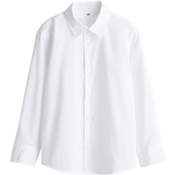 H&M Hvit Easy iron-skjorte 128 7-8Y