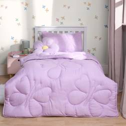 OHS Coverless Butterfly Quilted 7.5 Tog Set Lilac Duvet Cover Purple (198x137cm)