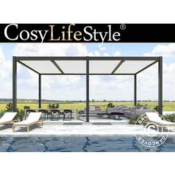 Dancover Bioclimatic Pergola Gazebo San Pablo Black/White 4x5.8m